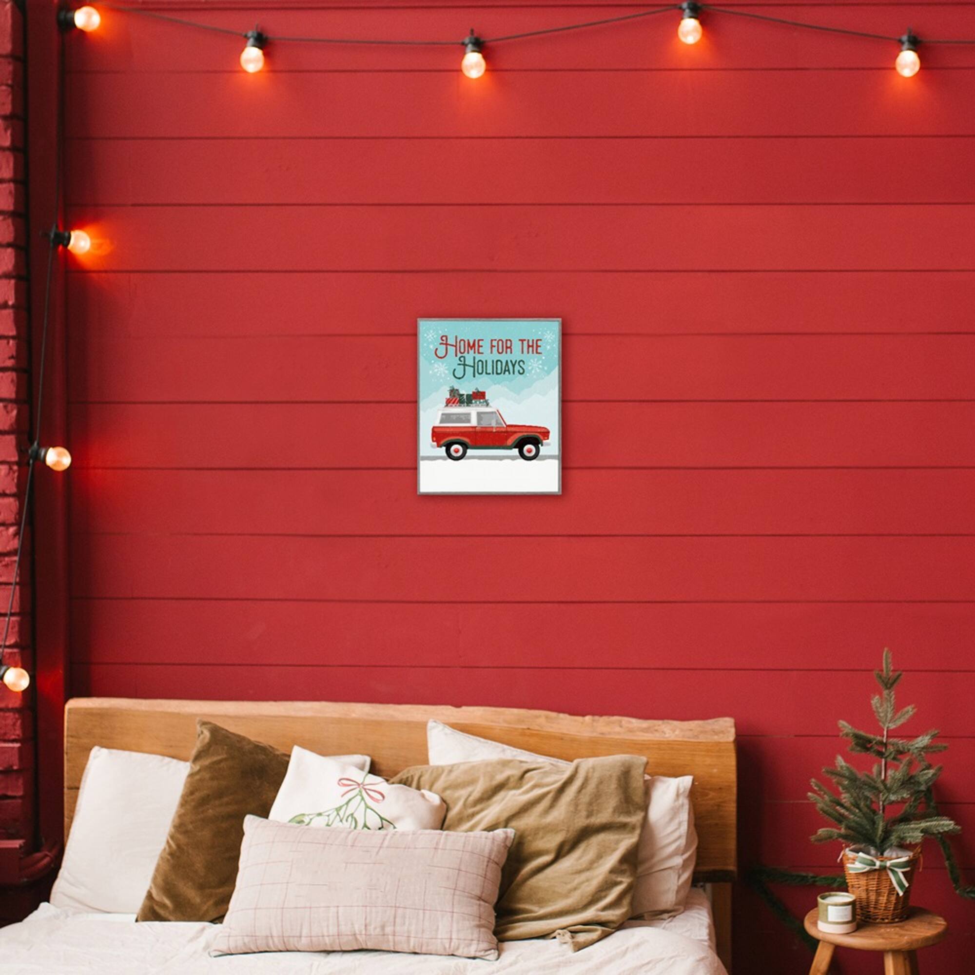 Stupell Industries 14" x 11" Retro Home for Holidays Framed Giclée Wall Art